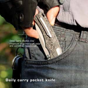 Нож Remette WD107, M390, Titanium/Carbon Black Handle