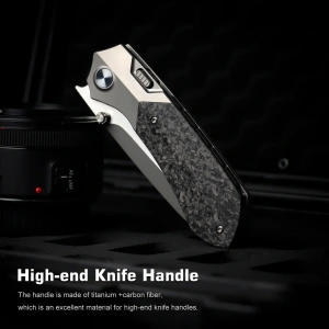 Нож Remette Meteor, M390, Titanium/Carbon Black Handle, RTPT-E