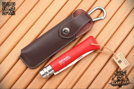 Нож Opinel №8 Trekking, Нержавеющая сталь, Красный, с чехлом - купить в интернет-магазине Blademan