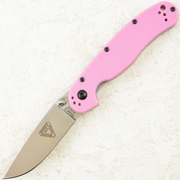Нож Ontario RAT-2, Satin, AUS-8, Nylon Pink Handle, 8862