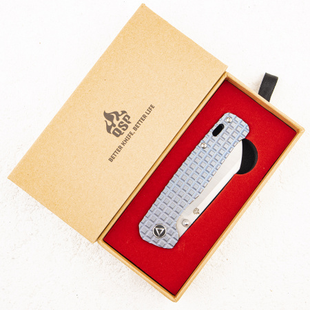 Нож QSP Penguin, 154CM, Titanium Frag Blue, QS130-RFRG1 - купить в интернет-магазине Blademan