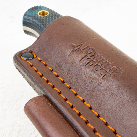 Нож Южный Крест Росомаха, N690, Конвекс, Микарта Черно-Синяя, Насечка - купить в интернет-магазине Blademan