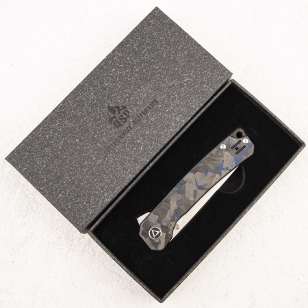 Нож QSP Osprey, 14C28N, G10/Shredded Carbon Blue - купить в интернет-магазине Blademan