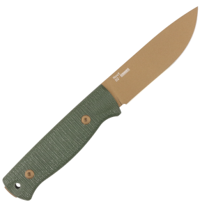 Нож HOT Knife Hoot, Cerakote Bronze, D2, Micarta Green Handle, Kydex