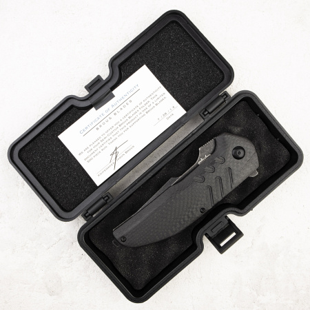 Нож Brous Blades Strife, D2 Acid Stonewash, Carbon Fiber Black