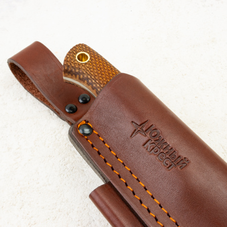 Нож Южный Крест Caribou L, Convex, Elmax, Micarta Coyote, Насечка, 253