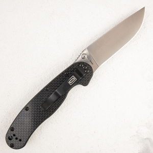Нож Ontario Rat 1, D2, Satin, Black Carbon, 8867CF - складной туристические ножи из стали Нож Ontario Rat 1, D2, Satin, Black Carbon, 8867CF - складной туристические ножи из стали