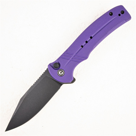Нож CIVIVI Cogent, 14C28N Black, G10 Purple, Button Lock