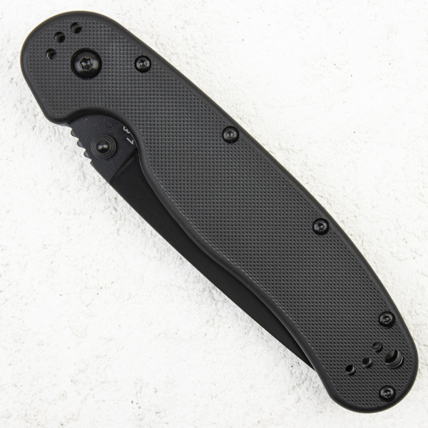 Нож Ontario Rat 1, AUS-8, Black, Black Nylon, 8846BP