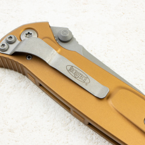 Нож Microtech Socom Elite, Apocalyptic, M390, Aluminum Tan, 160-10 APTA Нож Microtech Socom Elite, Apocalyptic, M390, Aluminum Tan, 160-10 APTA