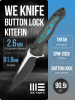 Нож WE Knife Button Lock Kitefin, CPM 20CV, Carbon Fiber / Black Titanium Handle