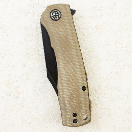 Нож Petrified Fish Victor, К110, Black Stonewashed, Micarta Khaki Handle, PFP03KMDW Нож Petrified Fish Victor, К110, Black Stonewashed, Micarta Khaki Handle, PFP03KMDW