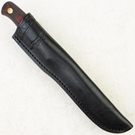 Нож Южный Крест Рыбацкий L, Elmax, Micarta Black/Red, Насечка