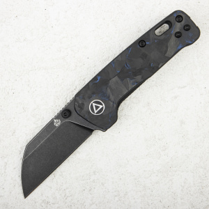 Нож QSP Penguin MINI, 14C28N Black, Shredded Carbon Fiber Blue - складной туристические ножи из стали Нож QSP Penguin MINI, 14C28N Black, Shredded Carbon Fiber Blue - складной туристические ножи из стали