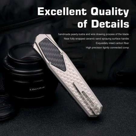 Нож Remette Swordfish Clip-Point, M390, Titanium Black Handle, ZL101B1