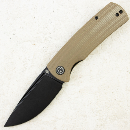 Нож Petrified Fish Beluga, K110, Black Stonewashed, Khaki Micarta Handle, PFP01KAMW Нож Petrified Fish Beluga, K110, Black Stonewashed, Khaki Micarta Handle, PFP01KAMW