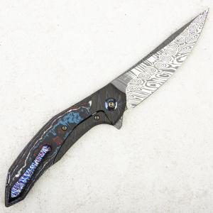 Нож WE Knife Merata, Damasteel, Titanium Tiger Stripe /Nebula Fat Carbon Fiber. LIMITED EDITION - складной туристические ножи из стали Нож WE Knife Merata, Damasteel, Titanium Tiger Stripe /Nebula Fat Carbon Fiber. LIMITED EDITION - складной туристические ножи из стали