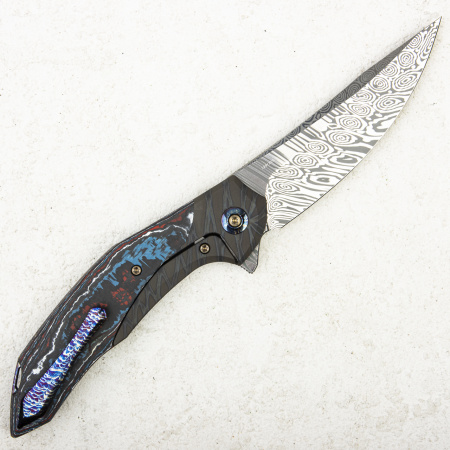 Нож WE Knife Merata, Damasteel, Titanium Tiger Stripe /Nebula Fat Carbon Fiber. LIMITED EDITION Нож WE Knife Merata, Damasteel, Titanium Tiger Stripe /Nebula Fat Carbon Fiber. LIMITED EDITION - купить в интернет-магазине Blademan