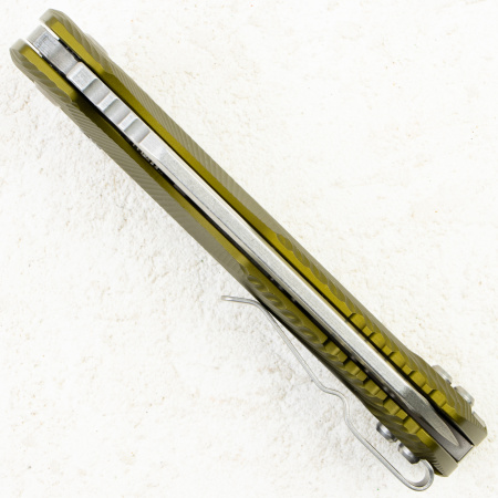 Нож Microtech MSI, Stonewash, M390, Aluminum Fluted OD Green, 210-10 Нож Microtech MSI, Stonewash, M390, Aluminum Fluted OD Green, 210-10