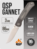 Нож QSP Gannet, 154CM, Carbon Bolster/Linen Micarta Black Нож QSP Gannet, 154CM, Carbon Bolster/Linen Micarta Black