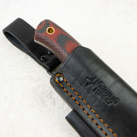 Нож Южный Крест Скаут L, VG10, Convex, Micarta Black/Red, Насечка