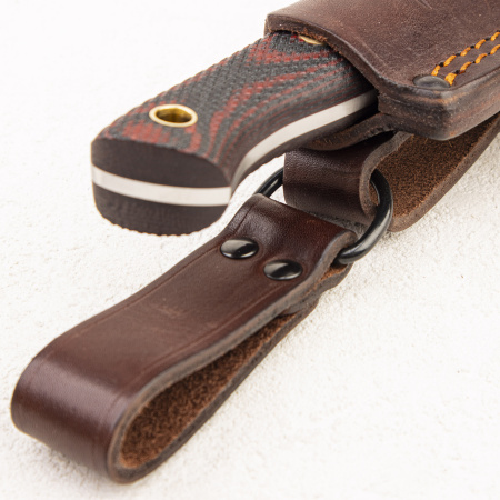 Нож Южный Крест Бушкрафт L, N690, Конвекс, Микарта Красно-Черная, Насечка - купить в интернет-магазине Blademan