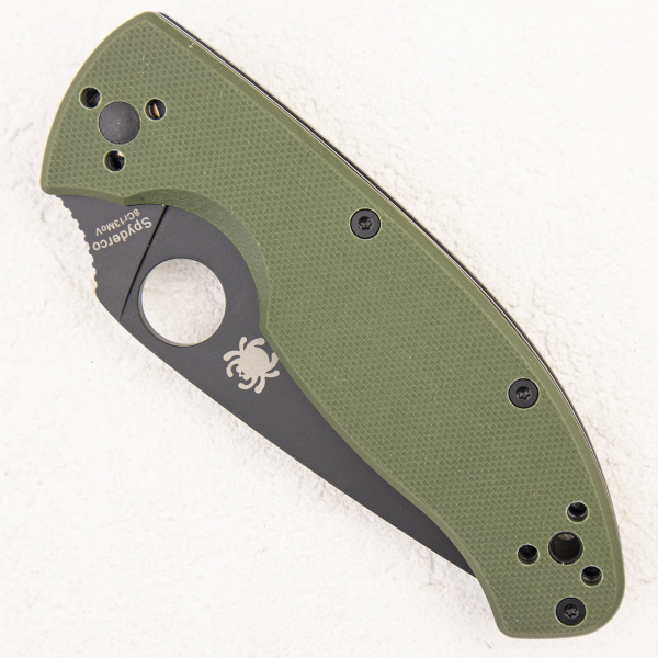Нож Spyderco Tenacious, 122GPBGR, Black Blade, Green - складной туристические ножи из стали