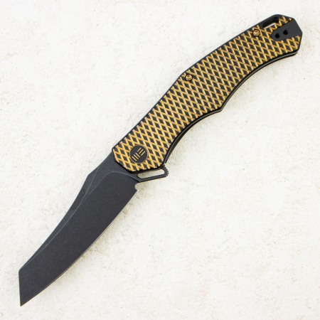Нож WE Knife RekkeR Flipper Knife, CPM 20CV, Black-Yellow Titanium Handle, WE22010G-3