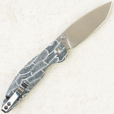 Нож QSP Turtle Punk, Stonewashed 14C28N, G10 Black/White, QS158-B1 Нож QSP Turtle Punk, Stonewashed 14C28N, G10 Black/White, QS158-B1