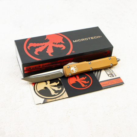 Нож Microtech Ultratech Tanto, Satin, M390, Aluminum Tan, 123-4 TA Нож Microtech Ultratech Tanto, Satin, M390, Aluminum Tan, 123-4 TA