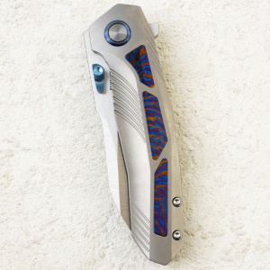 Нож Remette Kestrel, Satin, S35VN, Titanium Gray/Timascus Handle, RTPO-D Нож Remette Kestrel, Satin, S35VN, Titanium Gray/Timascus Handle, RTPO-D