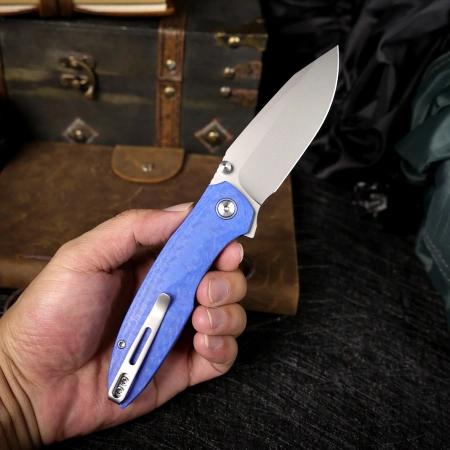 Нож Remette Cool Whale, 14C28N, CNC G10 Blue Handle, RTCL-GN5