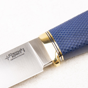 Нож Южный Крест Длинный Джек Эксперт, N690, Микарта Синяя, Насечка Нож Южный Крест Длинный Джек Эксперт, N690, Микарта Синяя, Насечка - купить в интернет-магазине Blademan