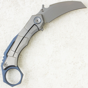 Нож WE Knife Tayra, Stonewashed, M390, Titanium Gray/Blue Handle, WE24069-2 Нож WE Knife Tayra, Stonewashed, M390, Titanium Gray/Blue Handle, WE24069-2