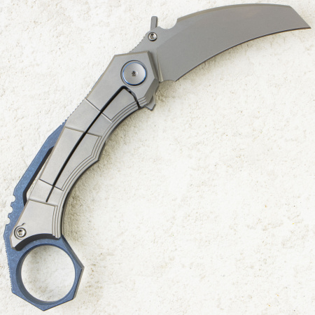 Нож WE Knife Tayra, Stonewashed, M390, Titanium Gray/Blue Handle, WE24069-2 Нож WE Knife Tayra, Stonewashed, M390, Titanium Gray/Blue Handle, WE24069-2