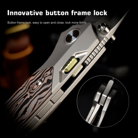 Нож Remette Meteor, M390, Titanium/Carbon Black/Orange Handle, RTPT-D