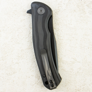 Нож Petrified Fish Warrior, Black Stonewashed, K110, Carbon Black Handle, PF949CDW Нож Petrified Fish Warrior, Black Stonewashed, K110, Carbon Black Handle, PF949CDW