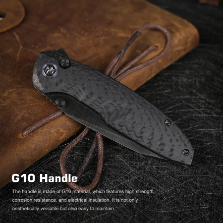 Нож Remette Cool Whale, Blackwashed 14C28N, G10 Black Handle, RTCL-GN2
