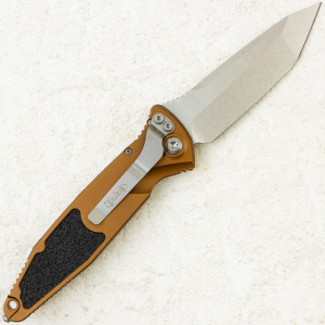 Нож Microtech Socom Elite Auto Tanto, Stonewash, M390, Aluminum Tan, 161A-10 Нож Microtech Socom Elite Auto Tanto, Stonewash, M390, Aluminum Tan, 161A-10