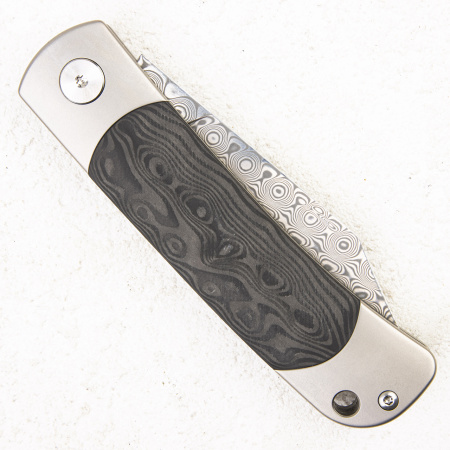 Нож QSP Falcon, Damascus, Titanium/Carbon Нож QSP Falcon, Damascus, Titanium/Carbon - купить в интернет-магазине Blademan