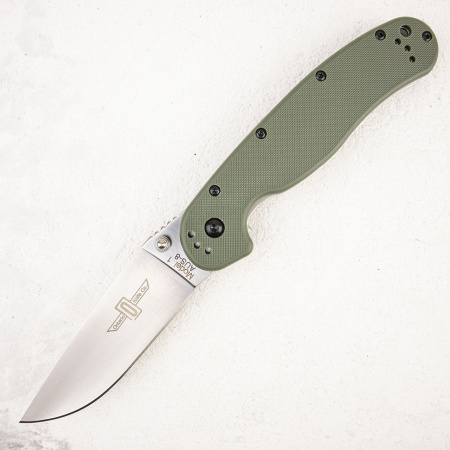 Нож Ontario Rat 1, AUS-8, Satin, Olive Drab Nylon, 8848OD
