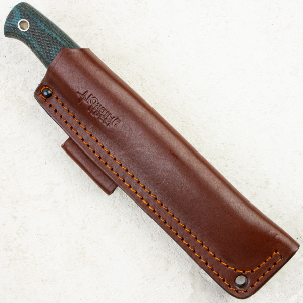Нож Южный Крест Росомаха, CPR, Convex, Micarta Black/Blue, Насечка, 215