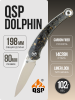 Нож QSP Dolphin, Mirror 14C28N, Carbon Fiber Black with Gold, QS161-A Нож QSP Dolphin, Mirror 14C28N, Carbon Fiber Black with Gold, QS161-A