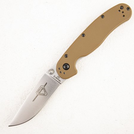 Нож Ontario Rat 1, D2, Satin, Coyote Brown Nylon, 8867CB