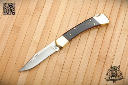 Нож Buck 110 Hunter, Эбеновое Дерево, Кожаный чехол - купить в интернет-магазине Blademan