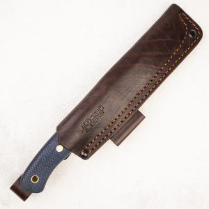 Нож Южный Крест Барибал, N690, Конвекс, Микарта Синяя, Насечка - купить в интернет-магазине Blademan