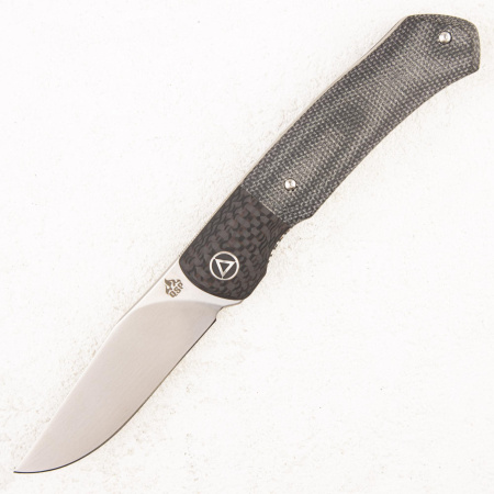 Нож QSP Gannet, 154CM, Carbon Bolster/Linen Micarta Black