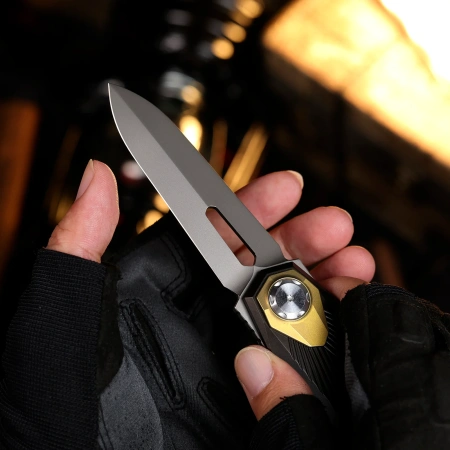 Нож Remette Infinite Power, M390, Titanium Black/Gold Handle, RTIP-A