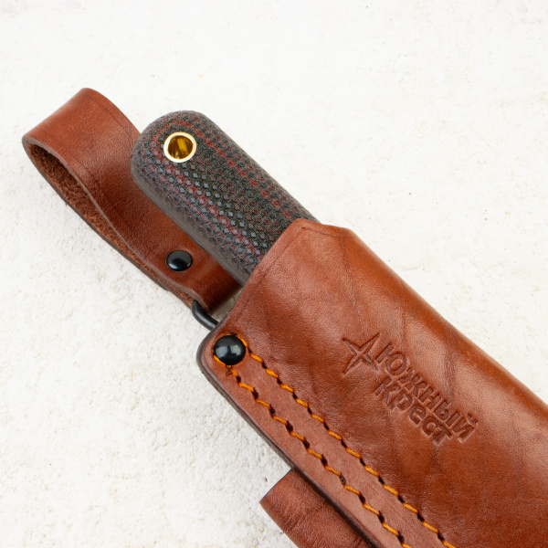 Нож Южный Крест Кефарт L, VG-10, Convex, Micarta Black/Red, Насечка