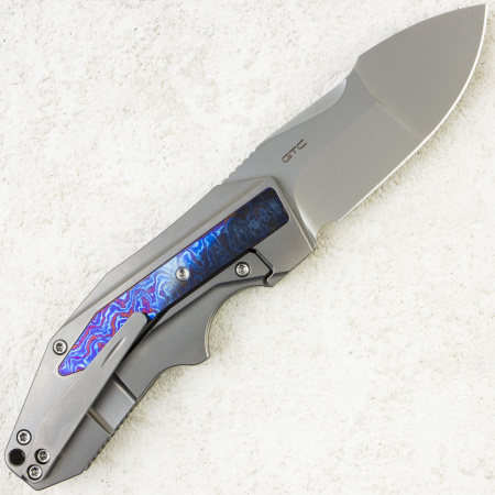 Нож WE Knife Coral, Bead Blasted, CPM 20CV, Titanium Gray/Timascus Handle, WE24044-4